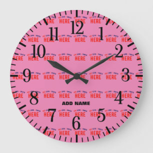 SNYGGT MODERN ANPASSNINGSBAR CUTE SHOCK ROSA VERIF STOR KLOCKA