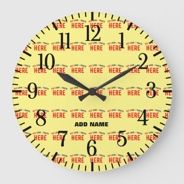 SNYGGT MODERN ANPASSNINGSBAR PASTEL GULT KONTROLLE STOR KLOCKA (Framsida)