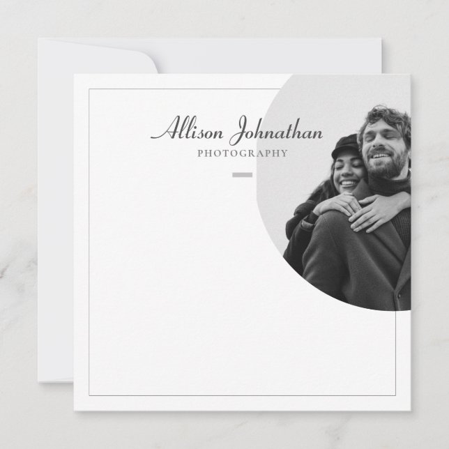 Snyggt Modern Anpassningsbar Photo Black and White Anteckningskort (Framsida)