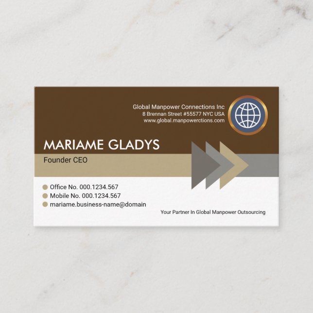 Snyggt Modern Arrowheads Rand Founder CEO Visitkort (Framsida)