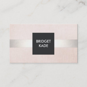 Snyggt Modern Beauty Silver Stripe Blek Rosa Visitkort