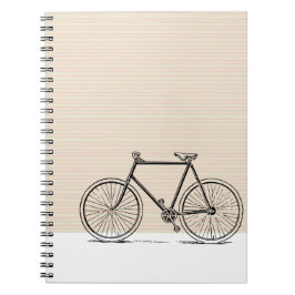 Snyggt Modern Bike Bicycle Line Art Teckning Anteckningsbok