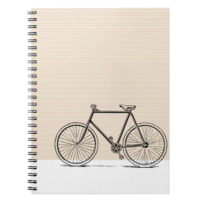 Snyggt Modern Bike Bicycle Line Art Teckning Anteckningsbok (Framsidan)