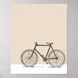 Snyggt Modern Bike Bicycle Line Art Teckning Poster