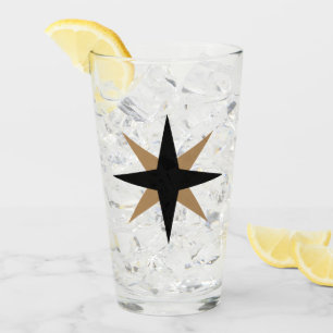Snyggt Modern Black and Guld Starburst Glaskopp