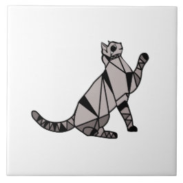 Snyggt Modern Black Graphic Cat Kakelplatta