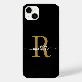 Snyggt Modern Black Guld-skript, Monogram - initia