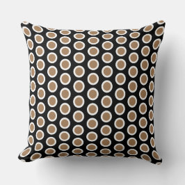 Snyggt Modern Black Mocha Brown Geometric Mönster Kudde