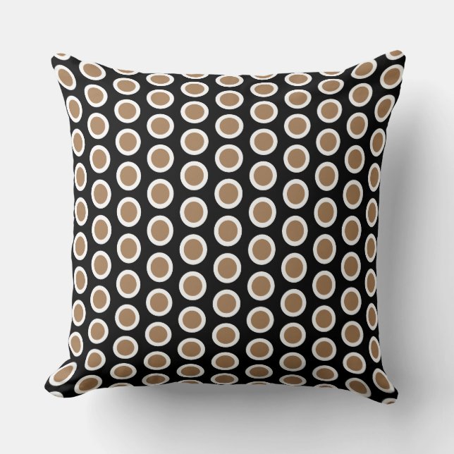 Snyggt Modern Black Mocha Brown Geometric Mönster Kudde (Framsida)