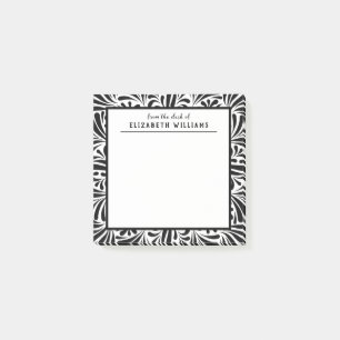 Snyggt Modern Black & White Swash Mönster Post-it Block
