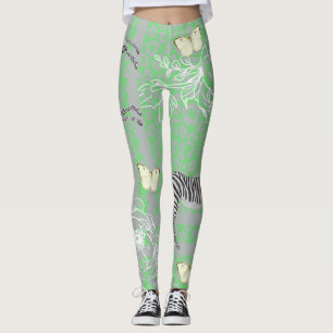 Snyggt Modern Boho Eclectic Grönt Leggings