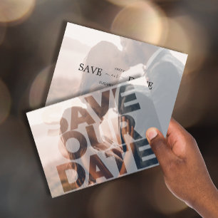Snyggt Modern Bröllop Photo Save Date Spara Datumet