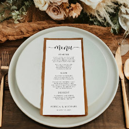 Snyggt Modern Calligraphy Black White Bröllop Meny