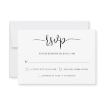 Snyggt Modern Calligraphy Black White Bröllop