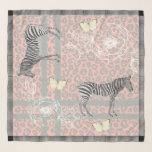 Snyggt Modern Chic Pastel Rosa Grått Sjal<br><div class="desc">Snyggten och den moderna chiffonhalsduken har en chic bohemisk och elektrisk design med zebröder,  fjärilar,  leopard-avtryck och blommigt i pastellernas rosa och grått och en elegant svart och vit check i mönster gräns. Enbart designad för dig av Lycklig Dolphin Studio.</div>