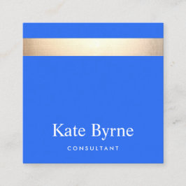 Snyggt Modern Cobalt Blue Guld Rand Fyrkantigt Visitkort