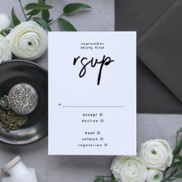 Snyggt Modern Custom Names Black White Bröllop OSA Kort