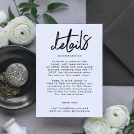 Snyggt Modern Custom Names Black White Bröllop Tilläggskort