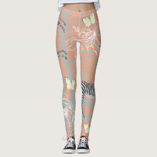 Snyggt Modern Eclectic Cantaloupe-Orange Leggings