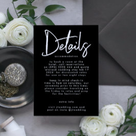 Snyggt Modern Editable Premium Black Bröllop Tilläggskort