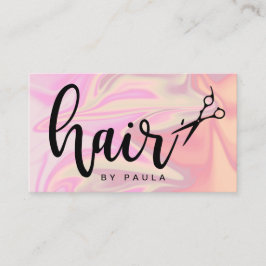 Snyggt modern elegant holografisk hårstilist visitkort