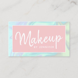 Snyggt, modern elegant holografisk makeup artist visitkort