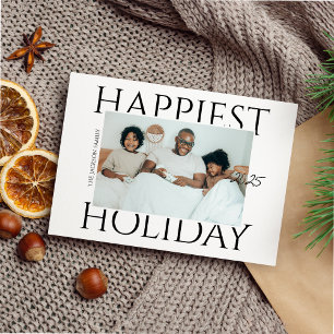 Snyggt Modern Family Photo Happest-Helgdag Card Julkort