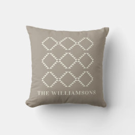 Snyggt Modern Geometric of Farmhouse i Taupe Namn Kudde