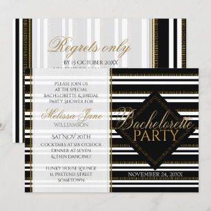 Snyggt Modern Girl Rand Bachelorette Party Inbjudningar
