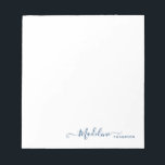 Snyggt Modern Girly-skript, marinkblått Anteckningsblock<br><div class="desc">Snyggt Modern Girly Script-Anteckningsblocket Navy Blue</div>