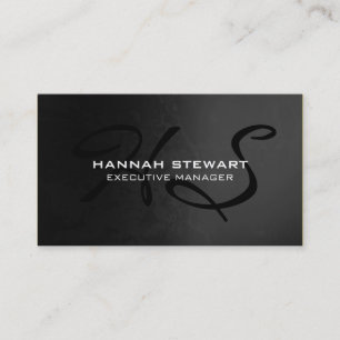 Snyggt Modern Grått Mönster Black Monogram Visitkort