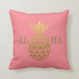 Snyggt Modern Guld-ananas Rosa Aloha Kudde