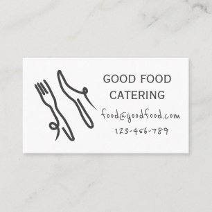 Snyggt modern höftledsvit catering svart och vit visitkort