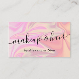 Snyggt modern holografisk elegant- och hårkonst visitkort