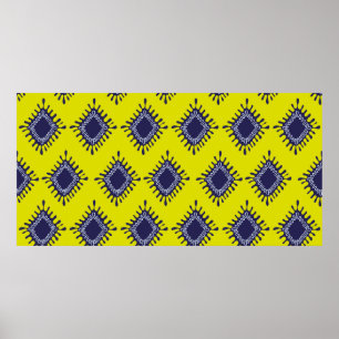 Snyggt modern ikat-stammen sömlös mönster poster