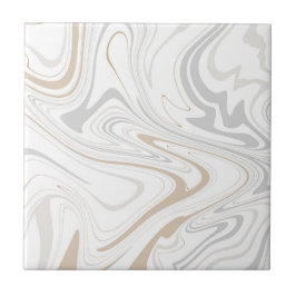 Snyggt Modern Kurvor Grått Beige White Marble 3-8 Kakelplatta