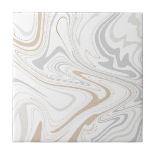 Snyggt Modern Kurvor Grått Beige White Marble 3-8 Kakelplatta
