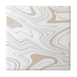 Snyggt Modern Kurvor Grått Beige White Marble 8-8 Kakelplatta