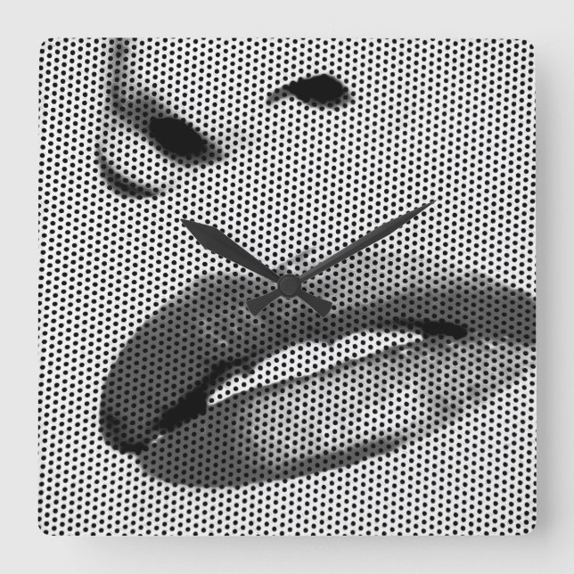 Snyggt Modern Läppar Art Fyrkantig Klocka (Framsida)