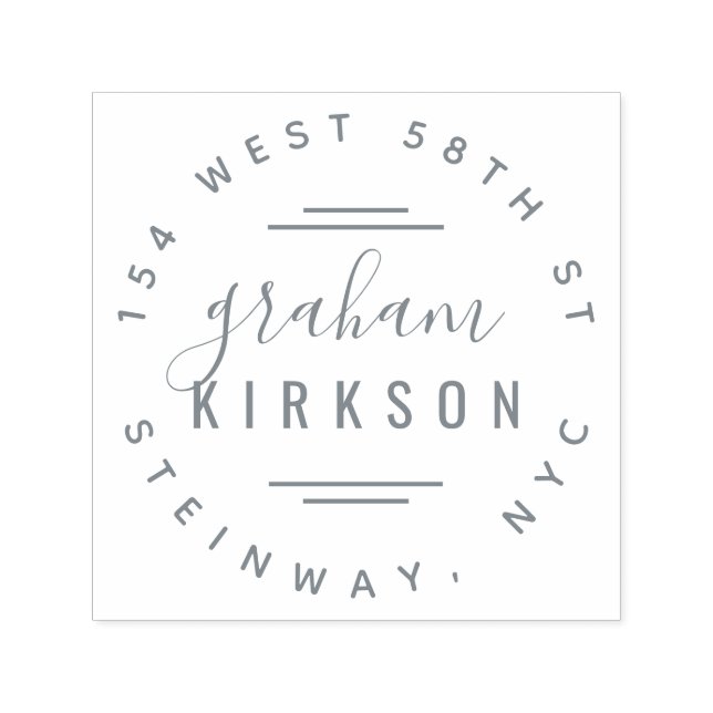 Snyggt Modern Lettering Personal Returadress Självfärgande Stämpel (Design)