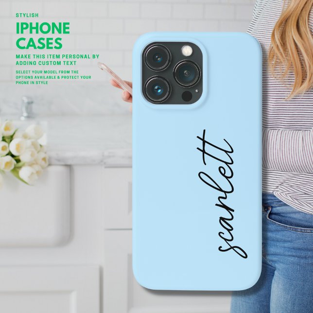 Snyggt Modern Light Blue Monogrammed Namn (Skapare uppladdad)