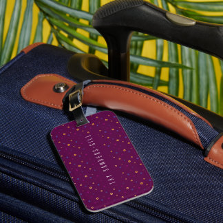Snyggt Modern Lila Patternage Tag-nummer Bagagebricka