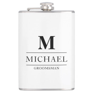 Snyggt Modern Marskalkars ger Monogram Best Man Fickplunta