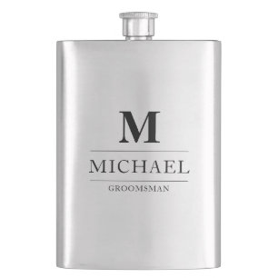 Snyggt Modern Marskalkars ger Monogram Best Man Fickplunta