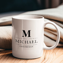 Snyggt Modern Marskalkars ger Monogram Best Man Kaffemugg