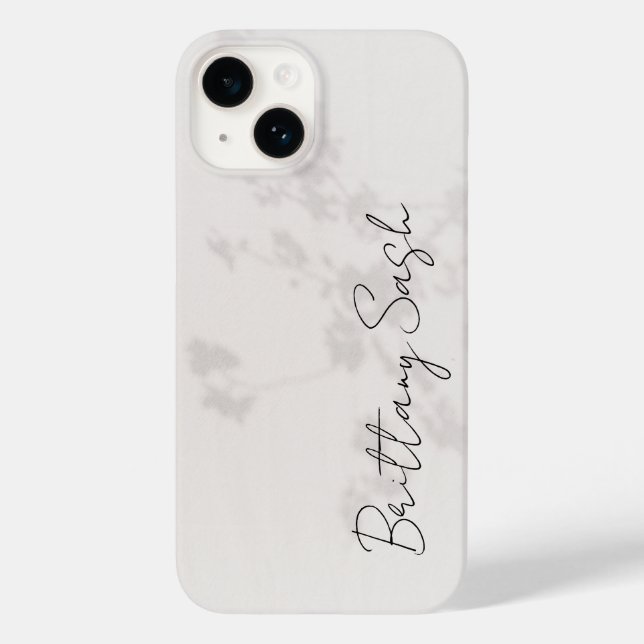 Snyggt Modern Minimalist White Monogram Namn (Baksida)