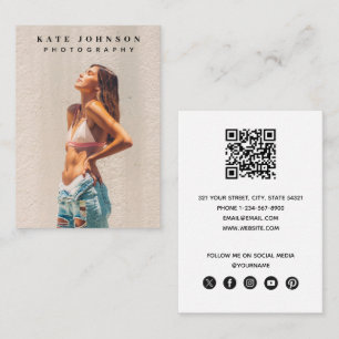 Snyggt Modern Minsta Photo QR Code Social Media Visitkort