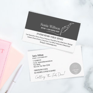 Snyggt Modern Mobile Notary & Loan Signing Agent Visitkort