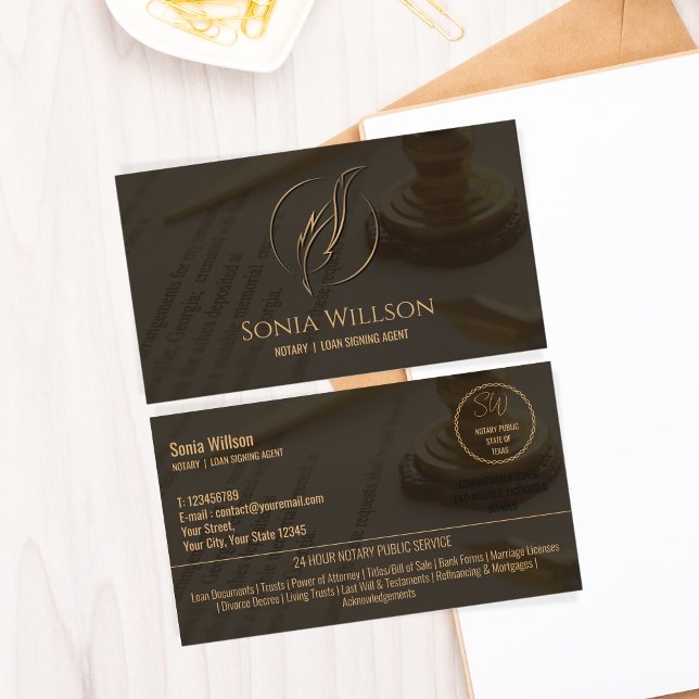 Snyggt Modern Mobile Notary & Loan Signing Agent Visitkort (Skapare uppladdad)