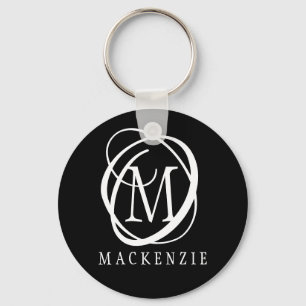 Snyggt Modern Monogram Namn Nyckelring